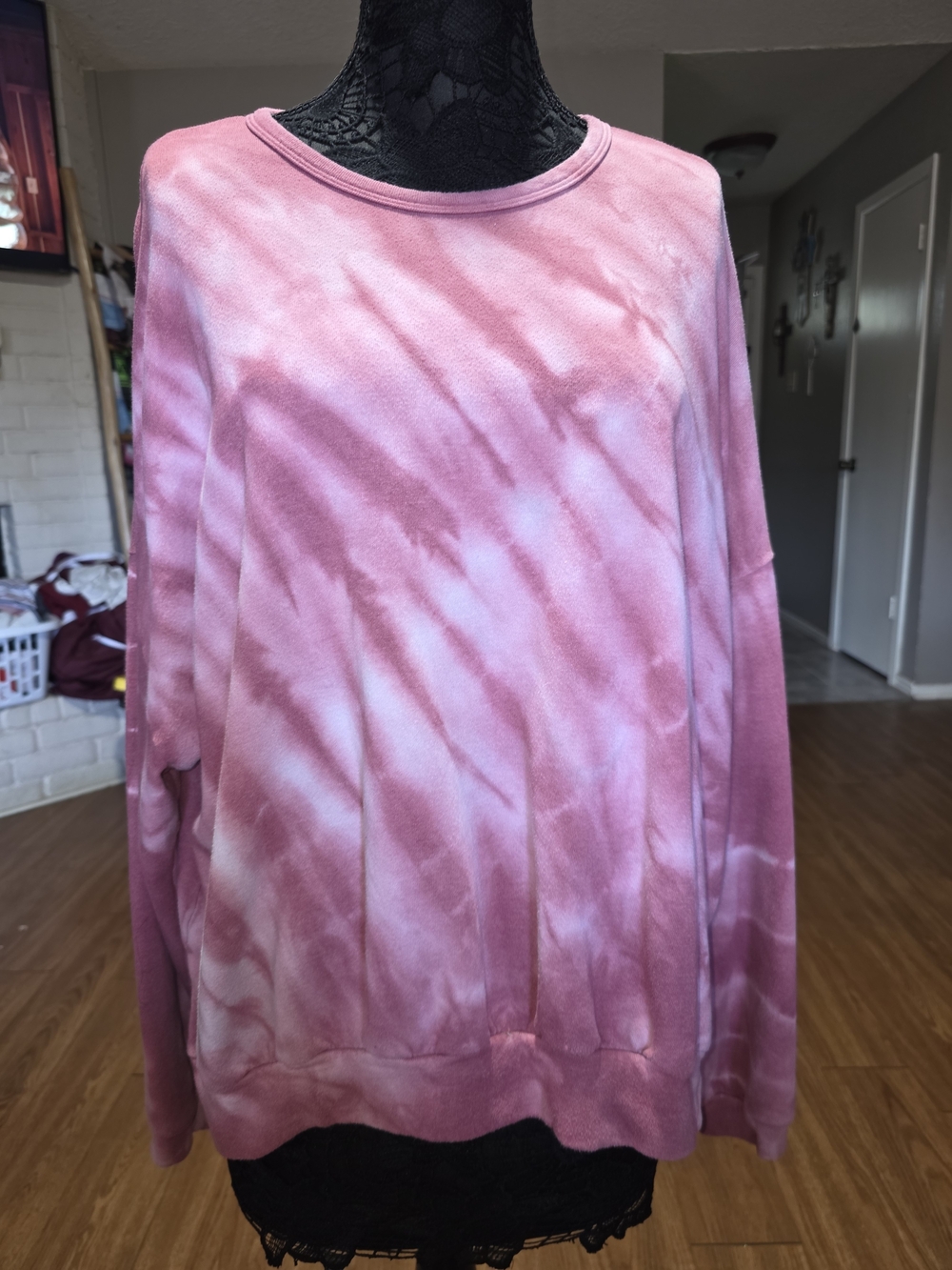 Fantastic Fawn Pink Tie-Dye Crewneck Sweater